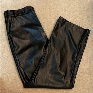 wide leg leather pants